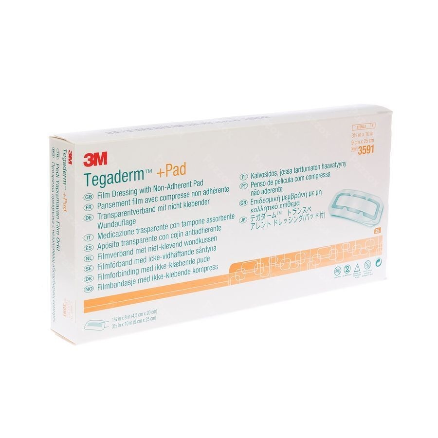 Tegaderm + Pad 3m Transp Steril 9cmx25cm 25 3591