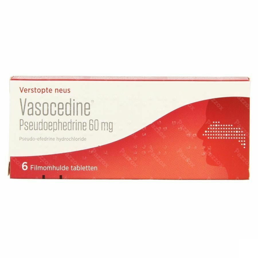 Vasocedine Pseudoephedrine bij Verstopte Neus 6 Tabletten