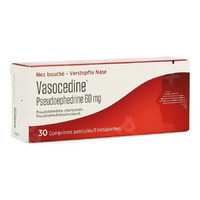 Vasocedine Pseudoefedrine bij Verstopte Neus 30 Tabletten