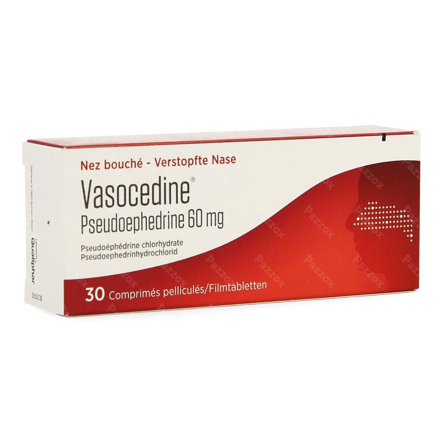 Vasocedine Pseudoefedrine bij Verstopte Neus 30 Tabletten