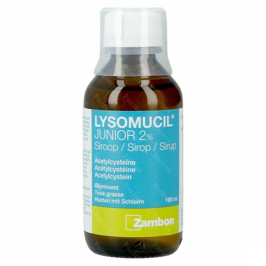 Lysomucil Junior 2% Slijmhoest en Vastzittende Hoest Hoestsiroop 100ml