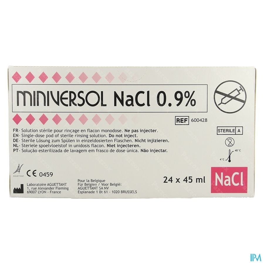 Nacl 0,9% 45ml Miniversol Ud Spoelen Aguettant 24