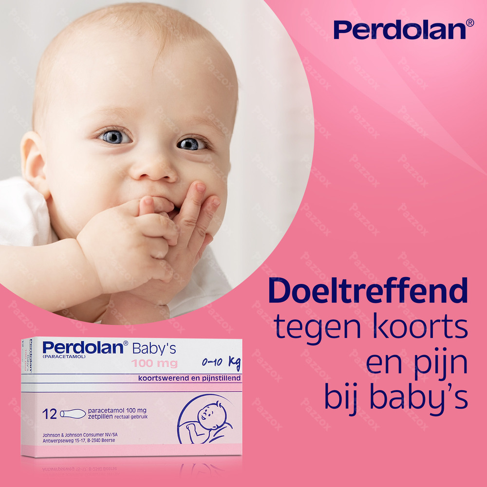 Perdolan Baby's zetpillen Koortswerend en Pijnstillend 12x100mg