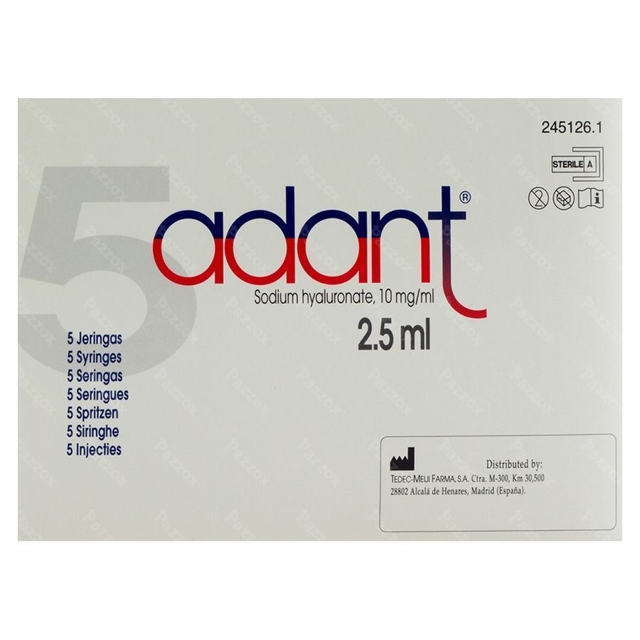 Adant Opl 1% Inj Intra Articul. 5x2,5ml/3ml Spuit