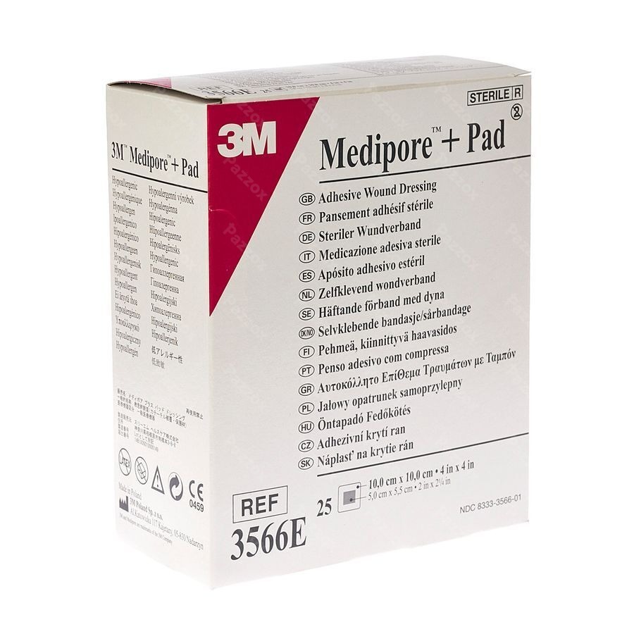 Medipore + Pad 3m 10x10,0cm 25 3566e