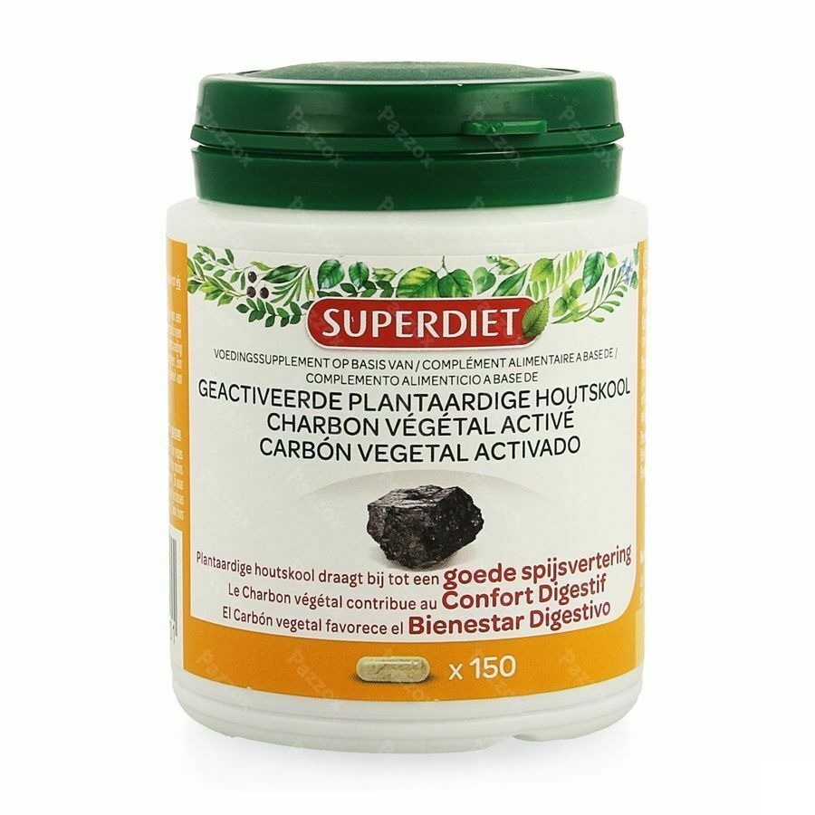 Superdiet Plantaardige Houtskool Actief Caps 150