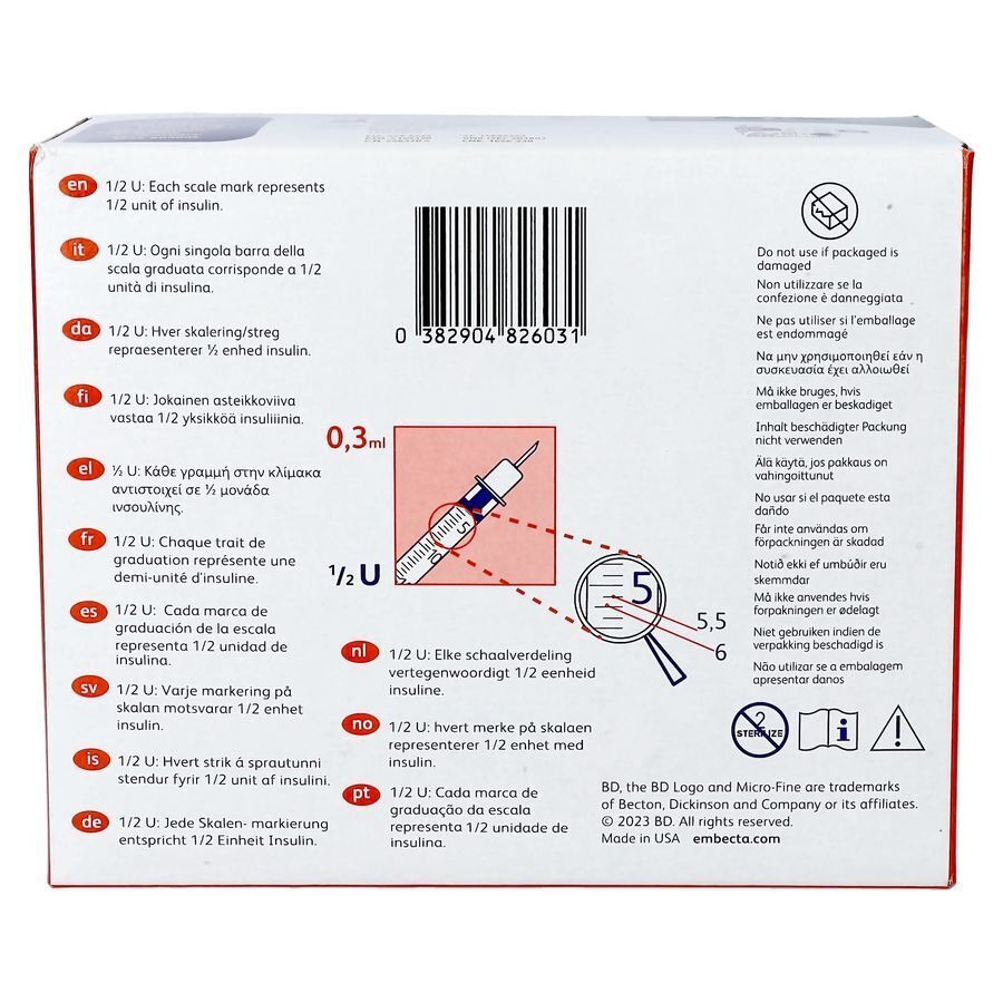 Bd Microfine+ Ins.sp.demi 0,3ml 30g 8mm 100 324826