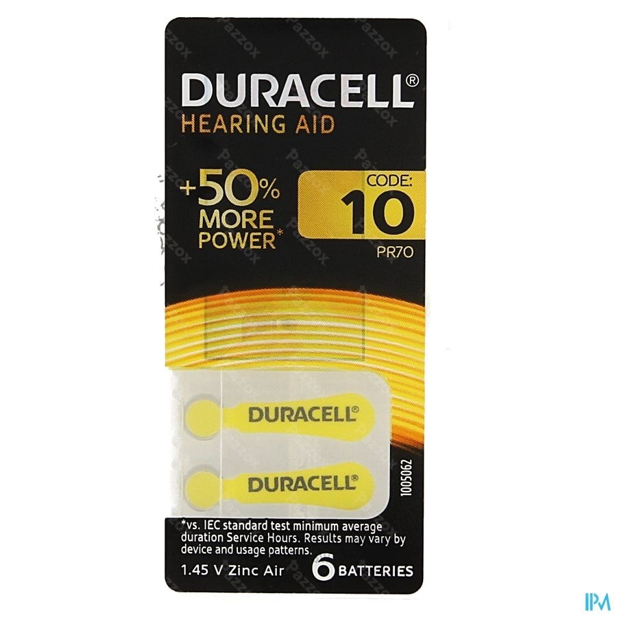 Duracell Easytab Hoorbatterij Da10 6 Geel