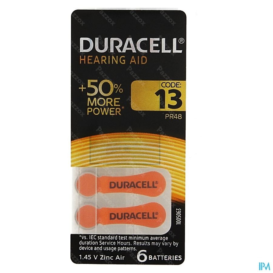 Duracell Easytab Hoorbatterij Da13 6 Oranje