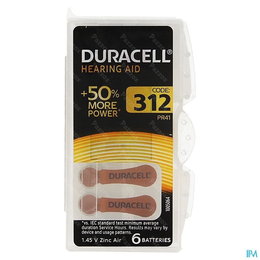 Duracell Easytab Hoorbatterij Da312 6 Bruin