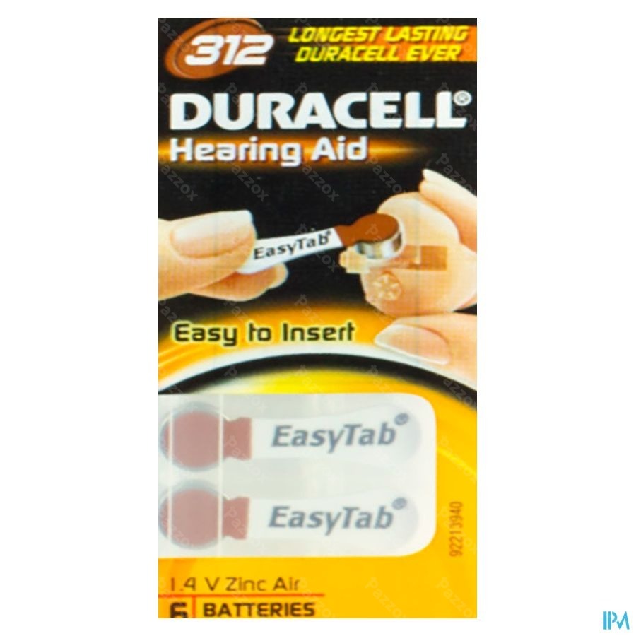 Duracell Easytab Hoorbatterij Da312 6 Bruin