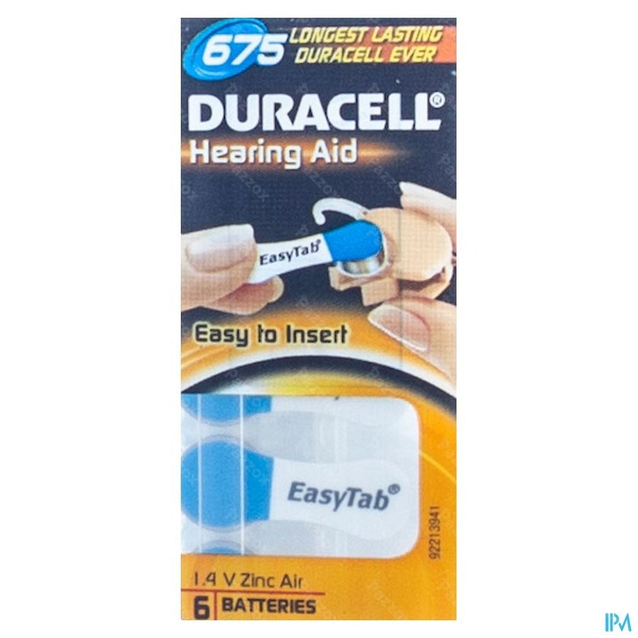 Duracell Easytab Hoorbatterij Da675 6 Blauw