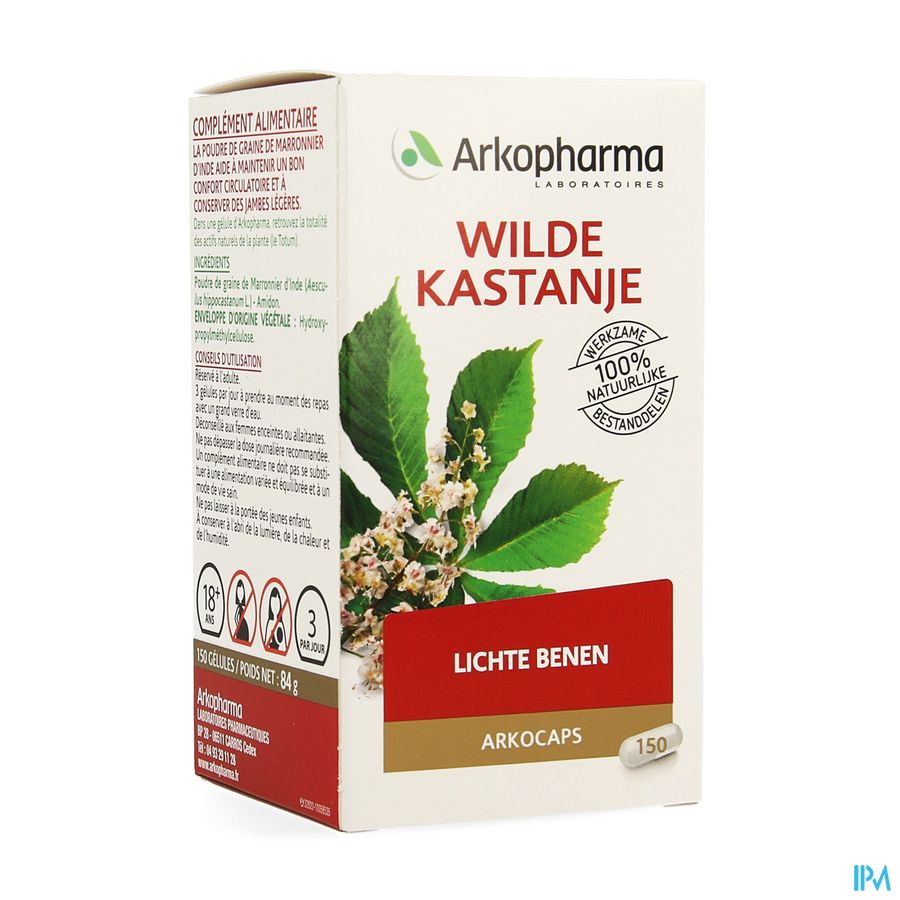 Arkocaps Wilde Kastanje 150x275mg Nf Cfr 4137972 afbeelding