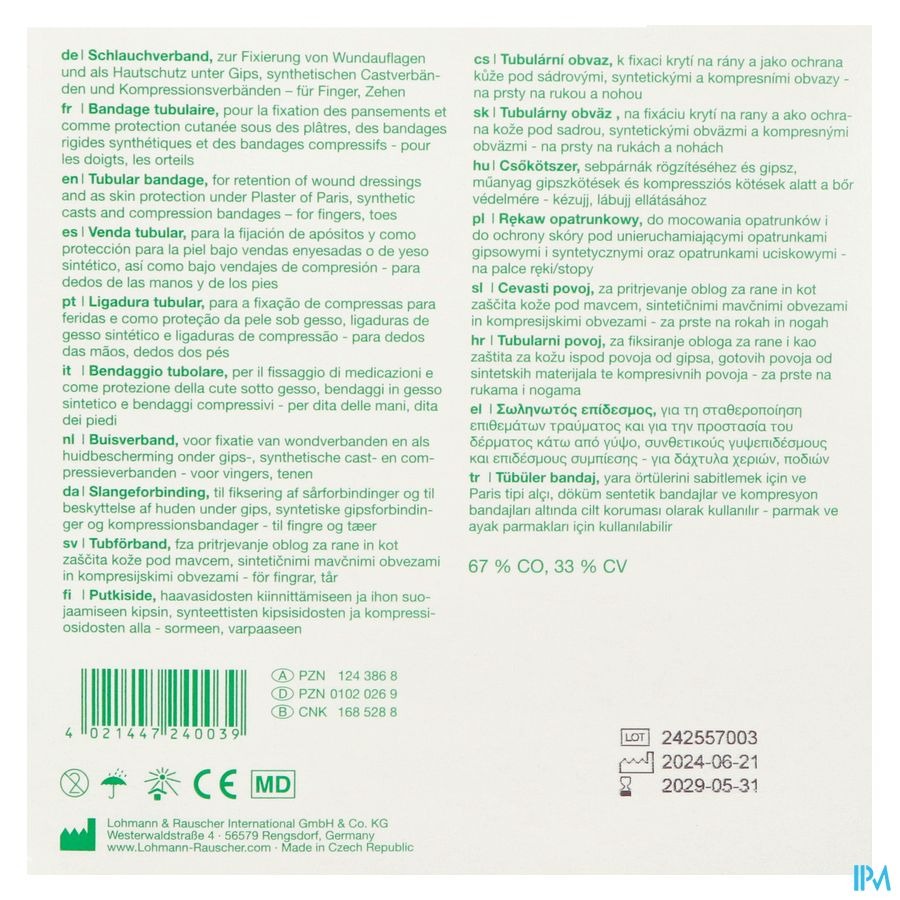 Tubegauz Buisvormig Verband 20m T5 24003