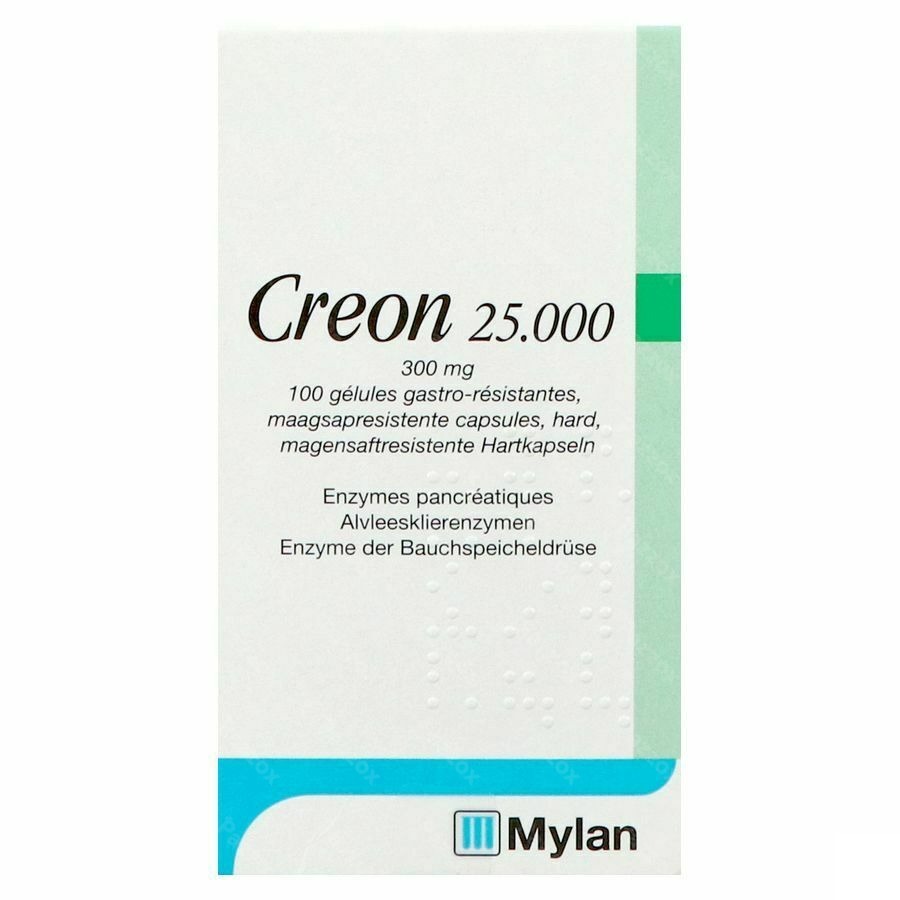 Creon 25000 Caps Maagsapresist Hard 100 X 300mg