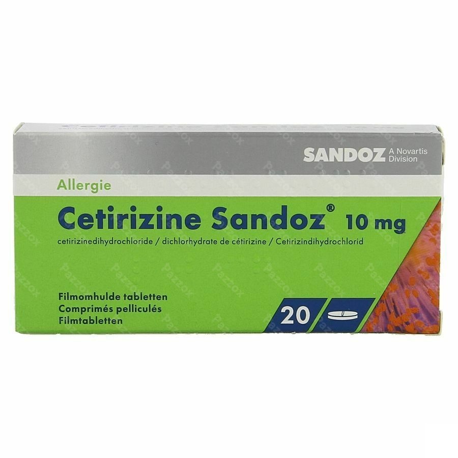 Cetirizine Sandoz 10mg 20 Tabletten