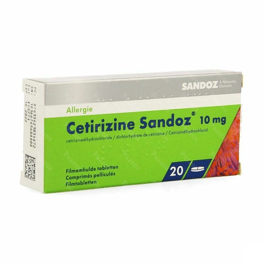 Cetirizine Sandoz 10mg 20 Tabletten