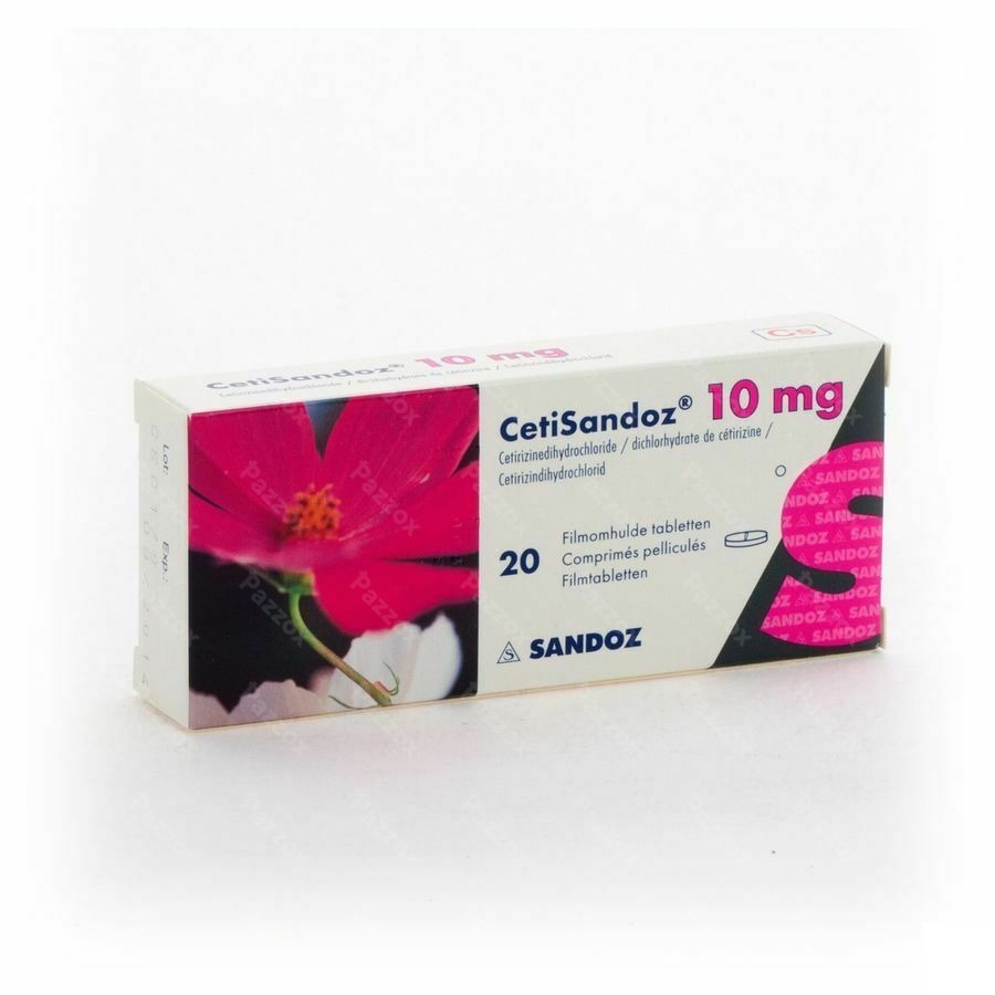 Cetirizine Sandoz 10mg 20 Tabletten