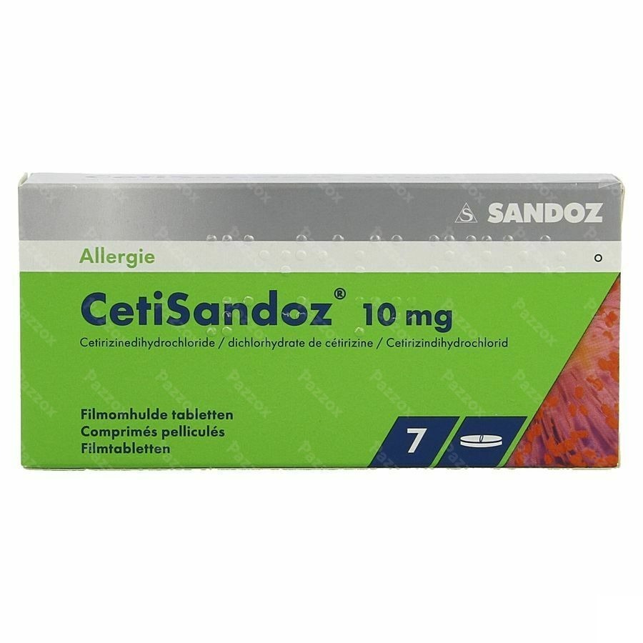 Cetirizine Sandoz 10mg 7 Tabletten