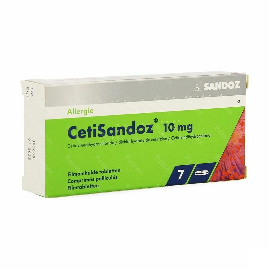 Cetirizine Sandoz 10mg 7 Tabletten