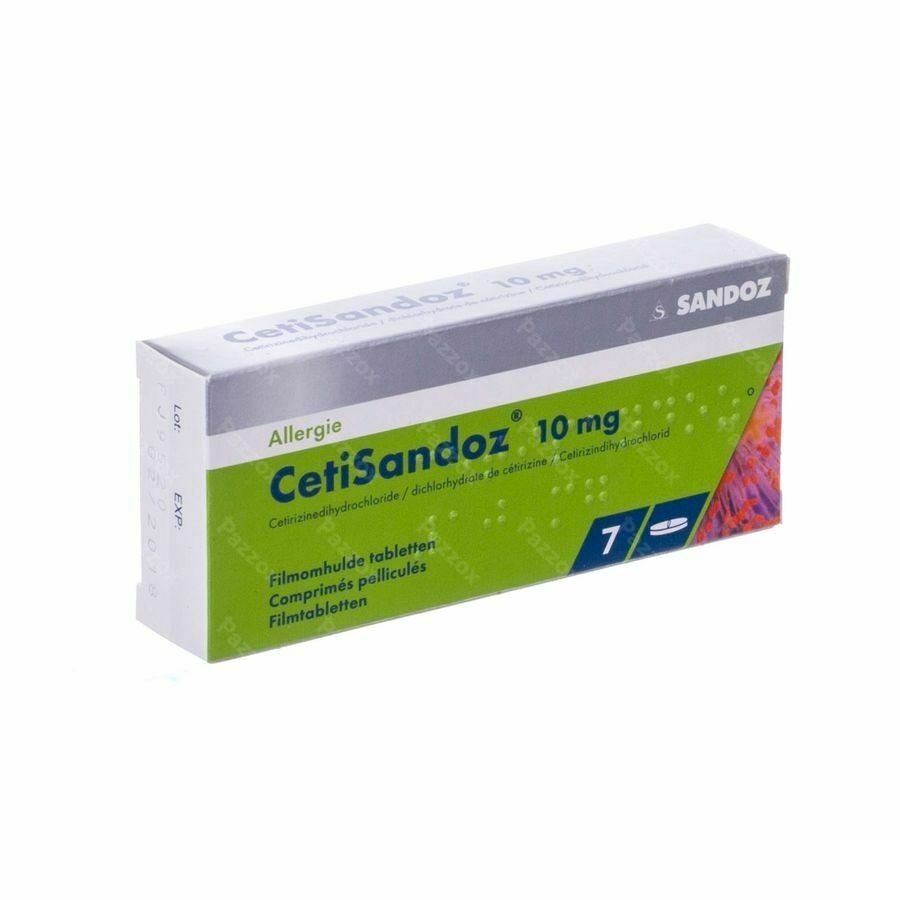 Cetirizine Sandoz 10mg 7 Tabletten