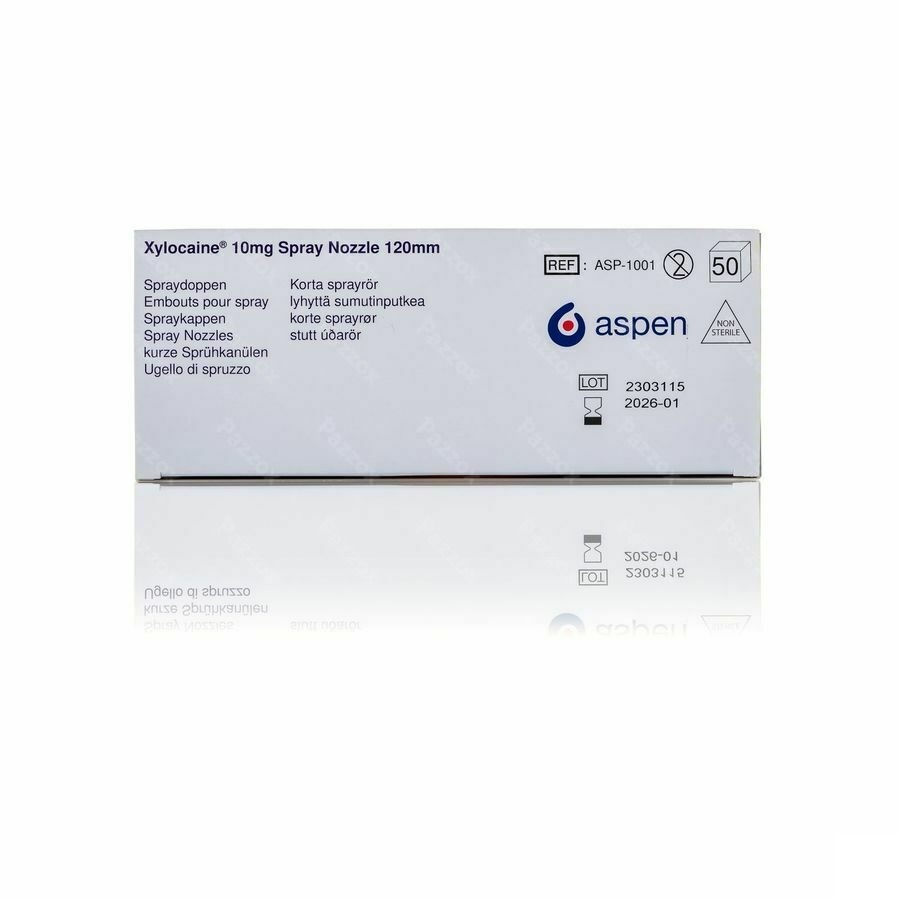 Xylocaine N/ster. Embouts/doppen 50 - 120 Mm