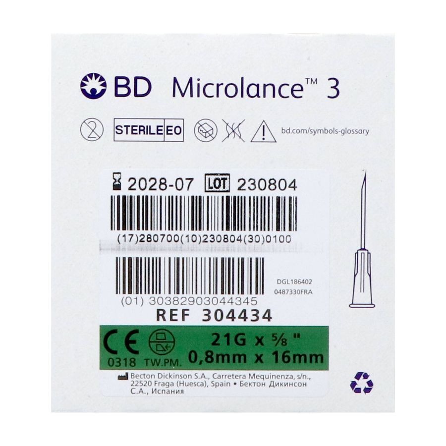 Bd Microlance 3 Naald 21g 5/8 Rb 0,8x16mm Groen100