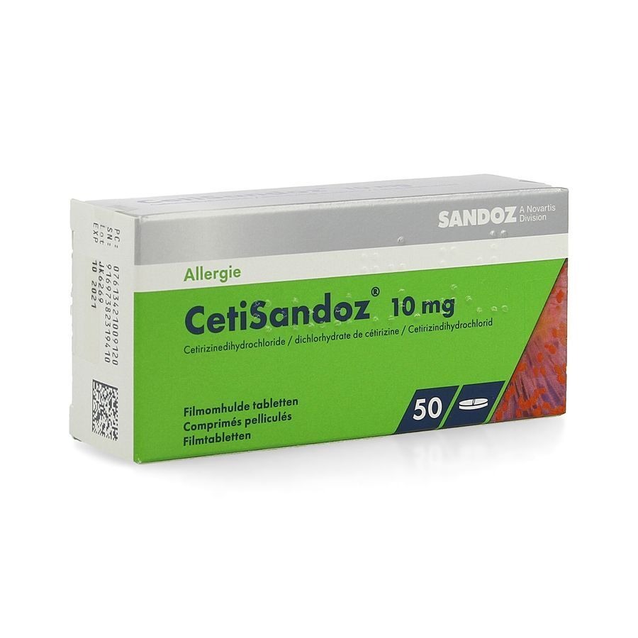 Cetirizine Sandoz Tabl 50 X 10mg