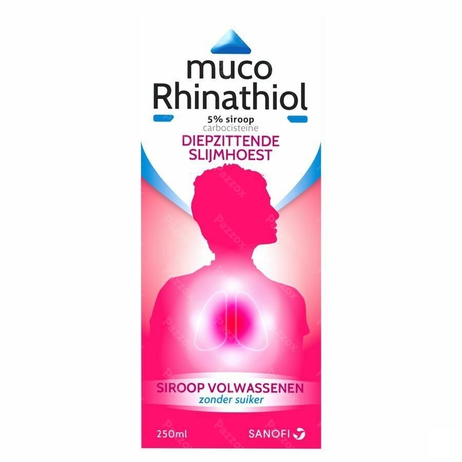 Muco Rhinathiol 5% Sir Ad Z/suiker 250ml