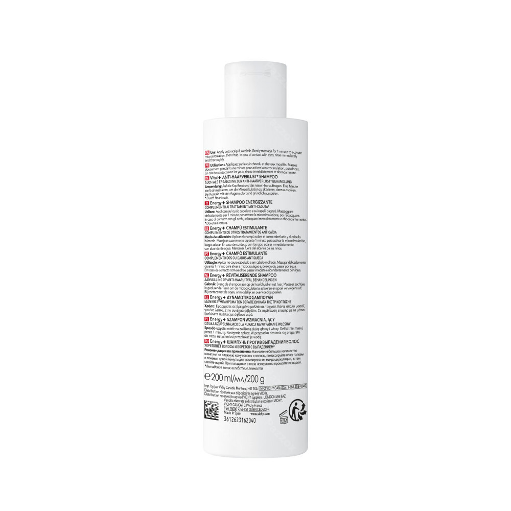 Vichy Dercos Stimulerende Shampoo Energie En Kracht 200ml