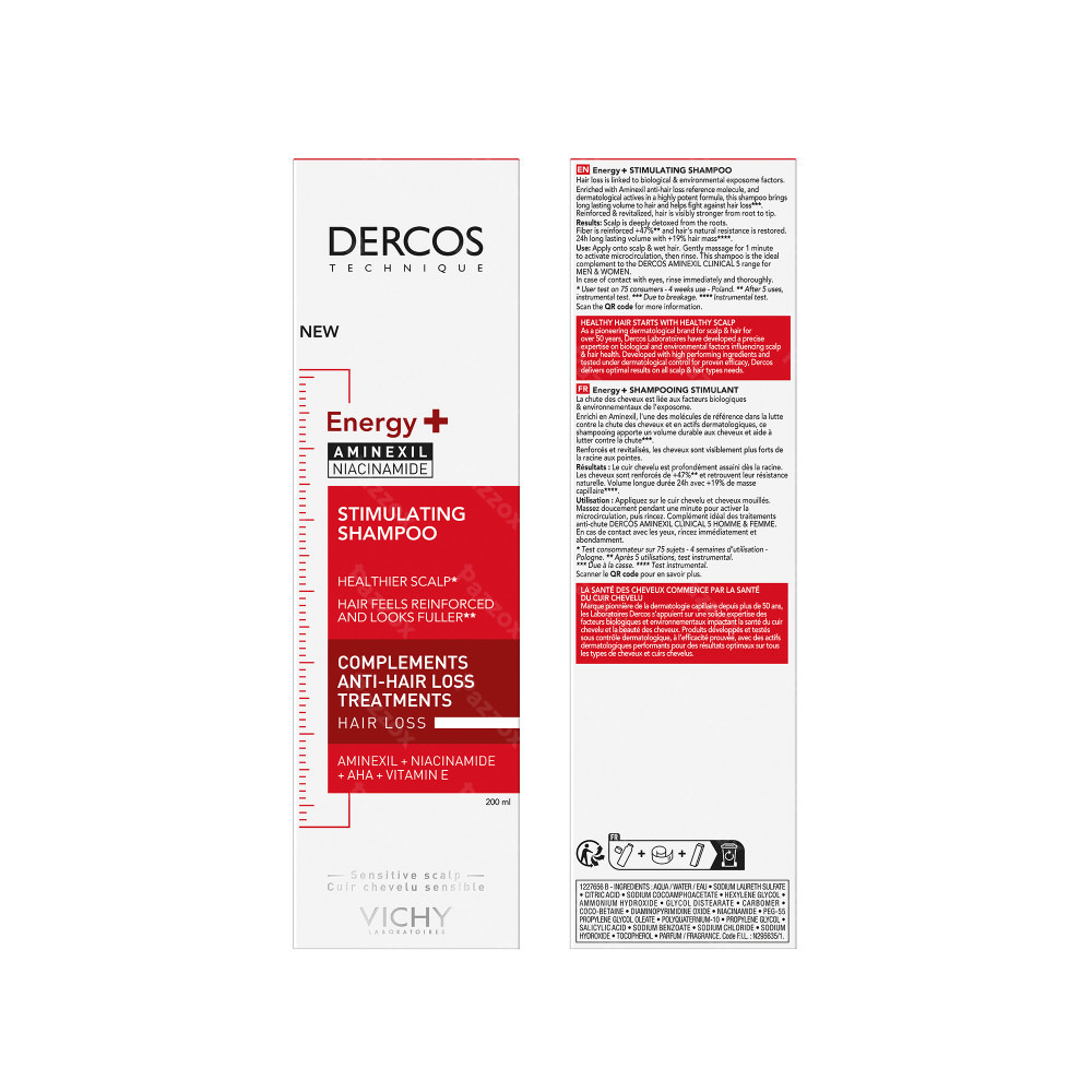 Vichy Dercos Stimulerende Shampoo Energie En Kracht 200ml