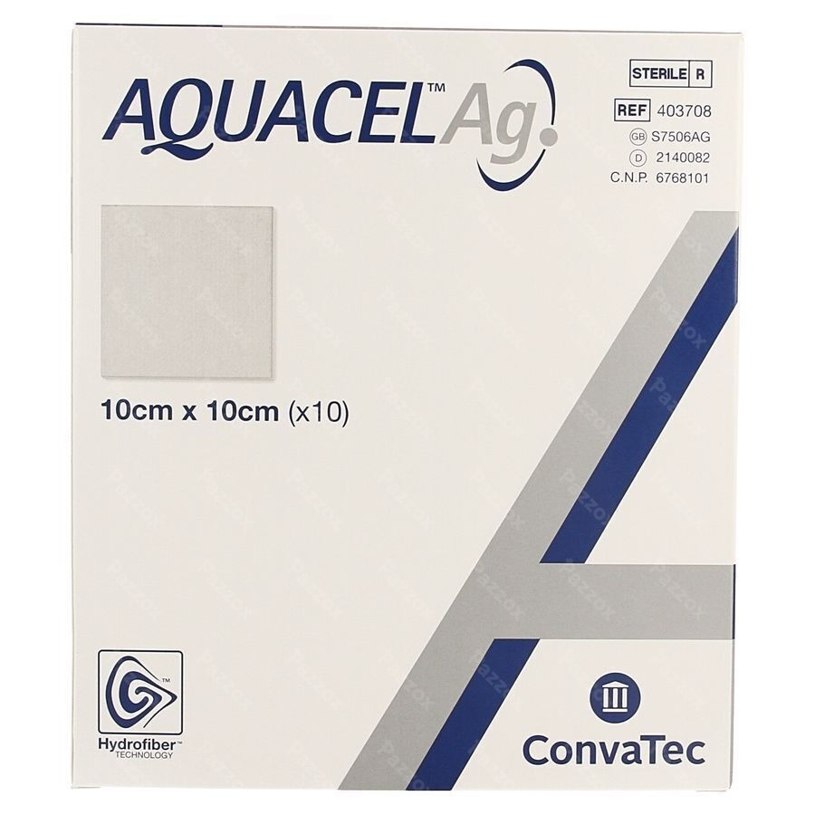 Aquacel Ag Verb Hydrofiber Ster 10x10cm 10 403708