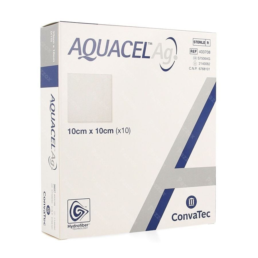 Aquacel Ag Verb Hydrofiber Ster 10x10cm 10 403708