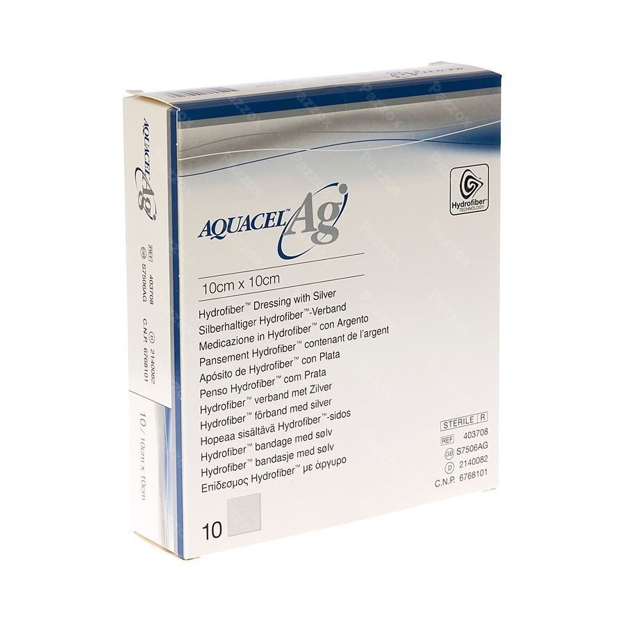Aquacel Ag Verb Hydrofiber Ster 10x10cm 10 403708