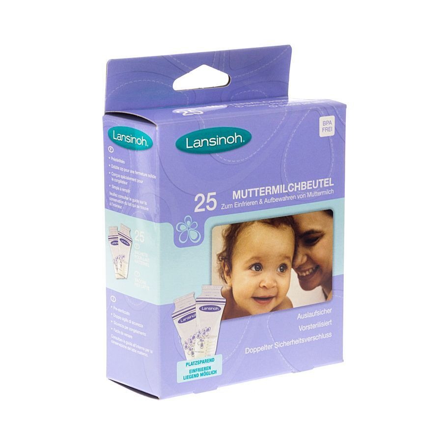 Lansinoh Bewaarzakjes Voor Moedermelk 25 Zakjes