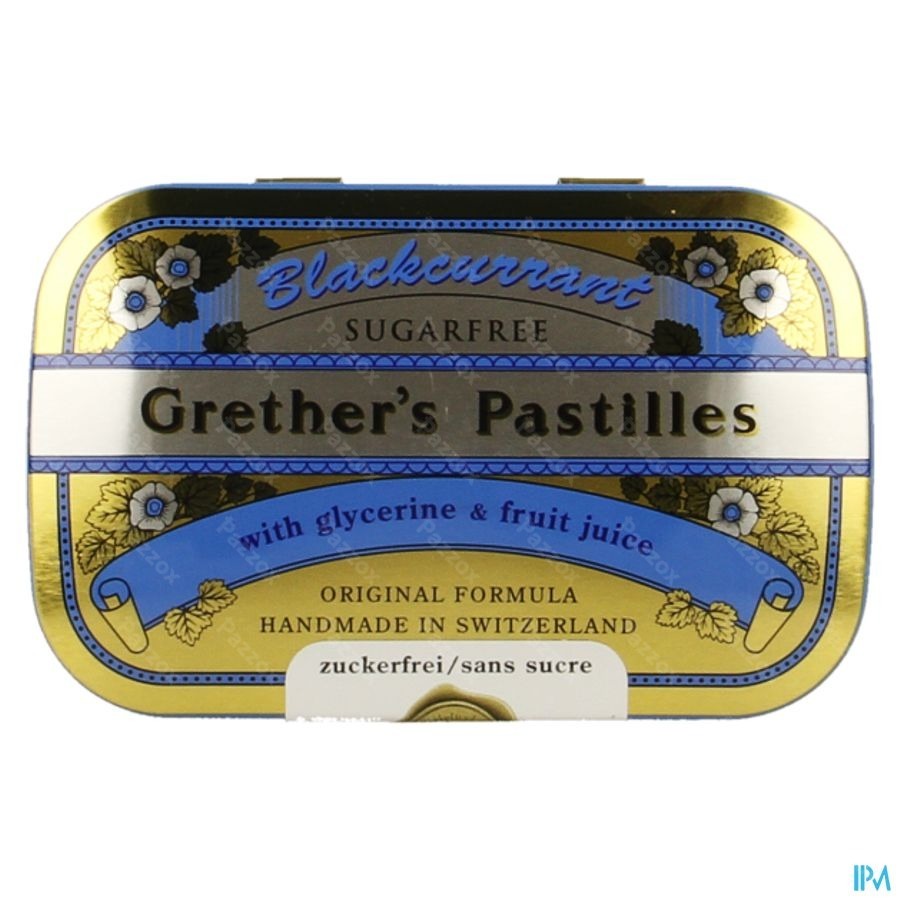 Blackcurrant Grethers Zonder Suiker Drag 60g