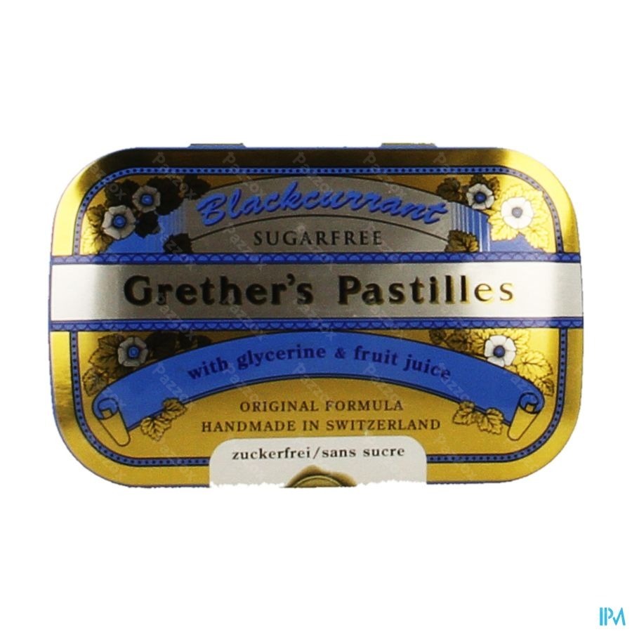 Blackcurrant Grethers Zonder Suiker Drag 60g