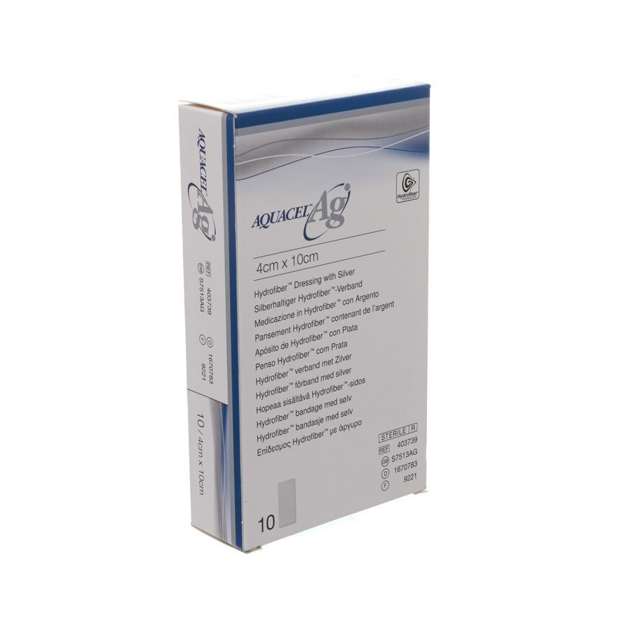 Aquacel Ag Verband Hydrofiber 10cmx4cm 10 403739