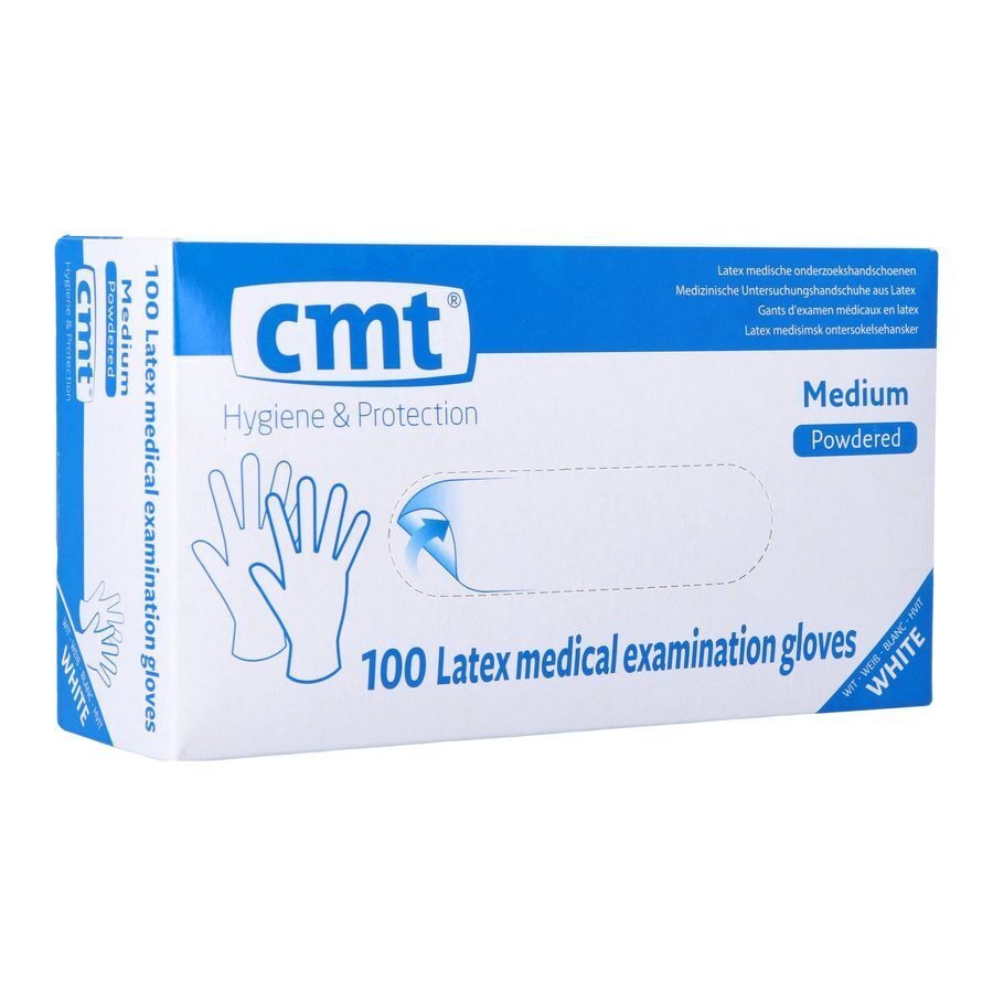 Cmt Handschoenen Latex Wit Lp M 100