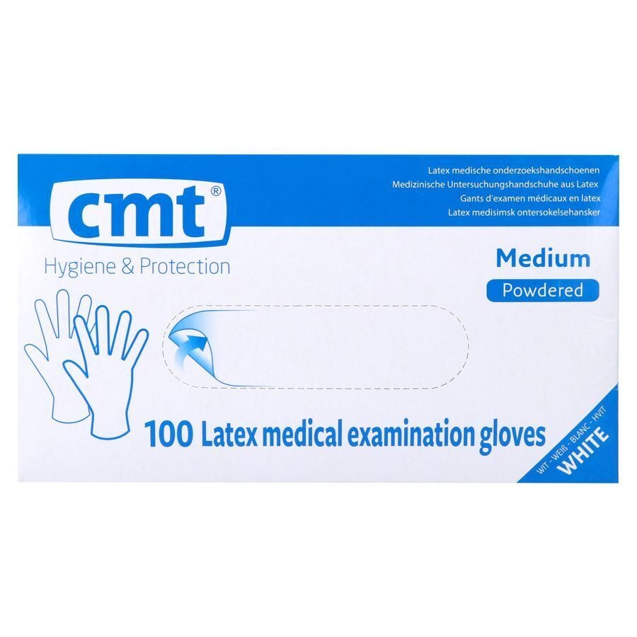 Cmt Handschoenen Latex Wit Lp M 100