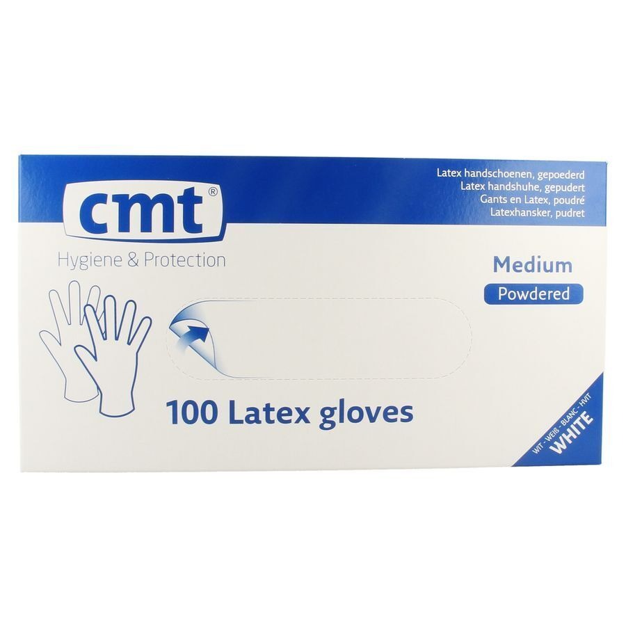 Cmt Handschoenen Latex Wit Lp M 100