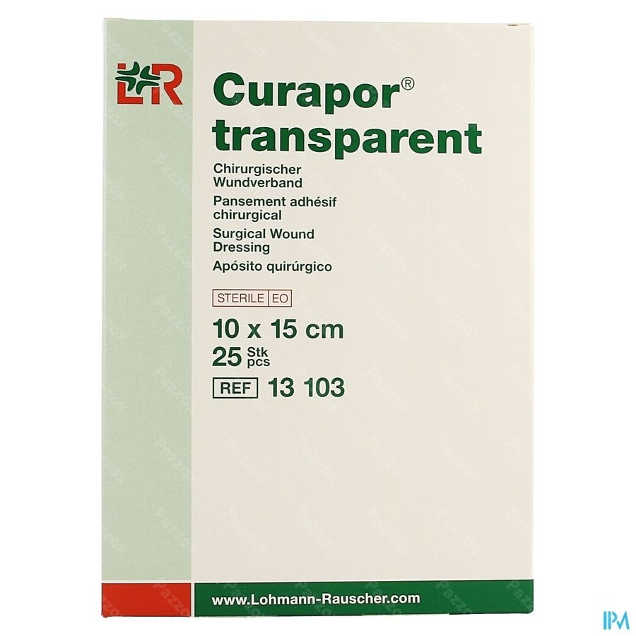 Curapor Transparant Steriel 10cmx15cm 25 13103