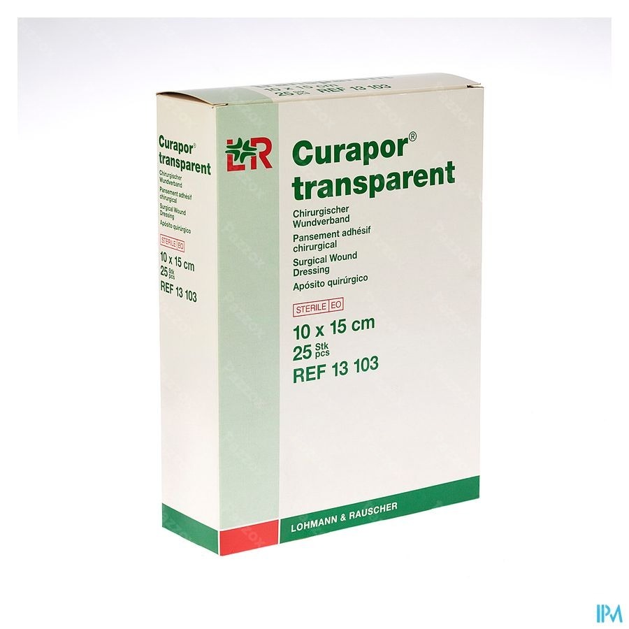 Curapor Transparant Steriel 10cmx15cm 25 13103