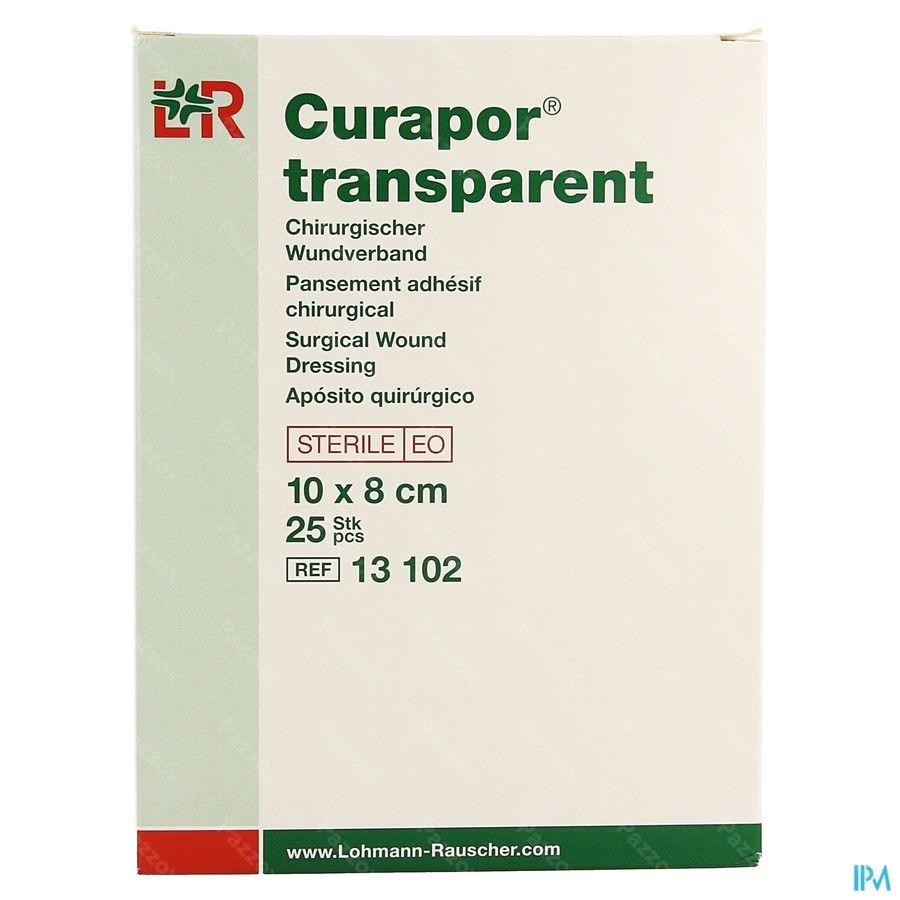 Curapor Transparant Steriel 10cmx 8cm 25 13102