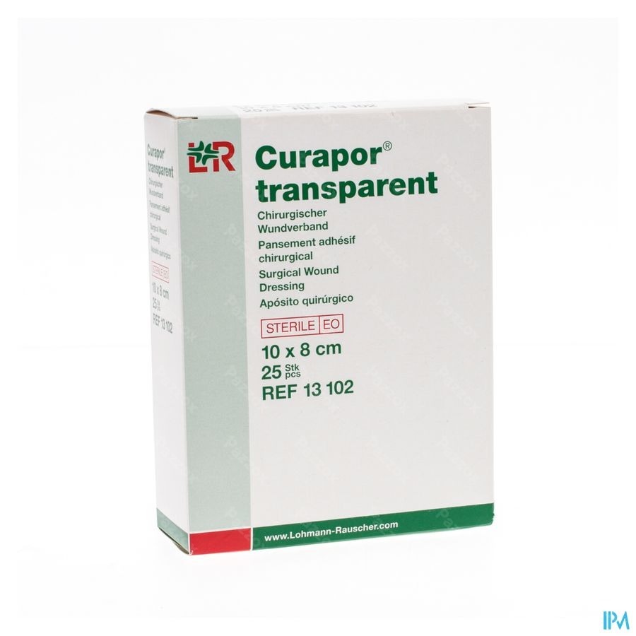 Curapor Transparant Steriel 10cmx 8cm 25 13102