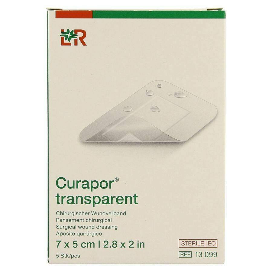 Curapor Transparant Steriel 7cmx 5cm 5 13099