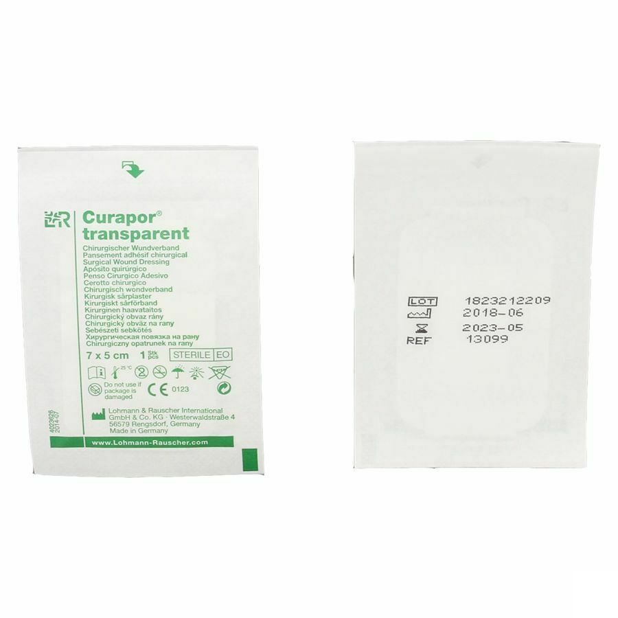 Curapor Transparant Steriel 7cmx 5cm 5 13099