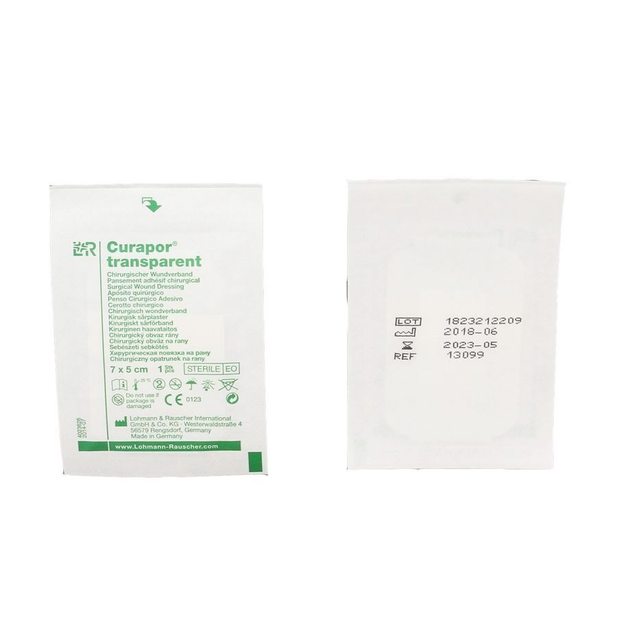 Curapor Transparant Steriel 7cmx 5cm 5 13099