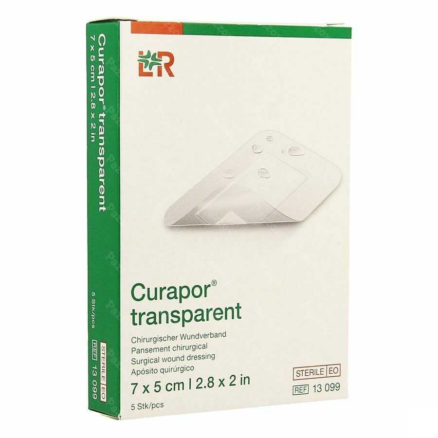 Curapor Transparant Steriel 7cmx 5cm 5 13099