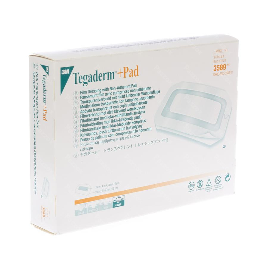 Tegaderm + Pad 3m Transp Steril 9cmx15cm 25 3589